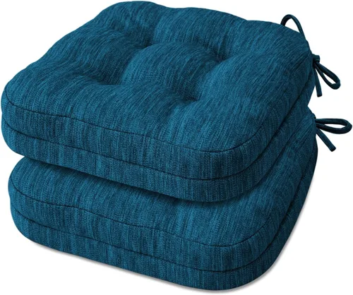 Vista 31 de Shinnwa Juego de 2 cojines para silla de comedor, cojines para silla de cocina de espuma viscoelástica de doble capa, almohadillas de asiento