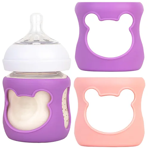 Vista 8 de Philips Avent - Fundas para biberones de bebé, soporte antirotura para botellas de vidrio natural Avent (4 onzas, paquete de 2 - azul/turquesa)