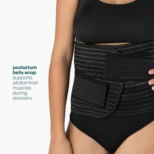 Vista 3 de Upspring Shrinkx Belly Charcoal Postpartum Belly Wrap, Adjustable Postpartum Belly Band to Support, Slim and Smooth After Baby