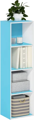 Vista 73 de Furinno - Estantería de 5 cubos serie Luder para libros y almacenamiento, color blanco y verde
