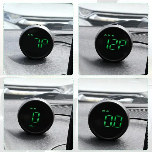 Vista 2 de X AUTOHAUX 2.4" redondo en forma de mini cabeza para arriba pantalla HUD Digital GPS velocímetro-pantalla verde