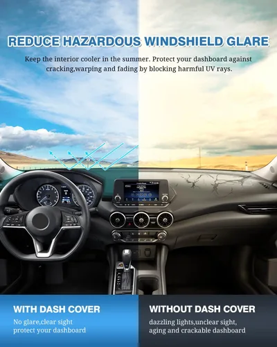 Vista 82 de FIILINES - Cubierta para tablero, accesorio para tablero de malla antideslizante, parasol sin reflejos y protector compatible con Toyota Tundra