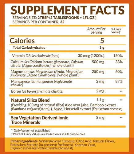 Vista 6 de Bio Naturals Suplemento líquido de calcio y magnesio con vitamina D3, fórmula natural, cuatro tipos de calcio apoya huesos fuertes con absorción