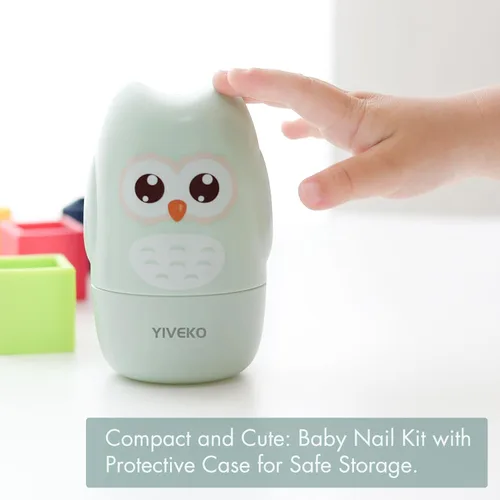 Vista 8 de Kit de uñas de bebé, juego de cuidado de uñas 4 en 1 con estuche lindo, cortaúñas para bebé, tijeras, lima de uñas y pinzas, kit de manicura