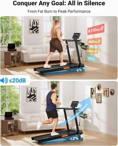 Vista 3 de THERUN Treadmill with Incline, Incline Treadmill,Treadmills for Home, 3.0 HP Brushless Motorized Treadmills for Quiet Running, 300LBS Weight Capacity