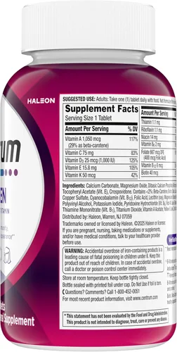 Vista 12 de Centrum Tableta multivitamínica para mujer, suplemento multivitamínico/multimineral con hierro, vitamina D3, vitaminas B y antioxidantes vitaminas C