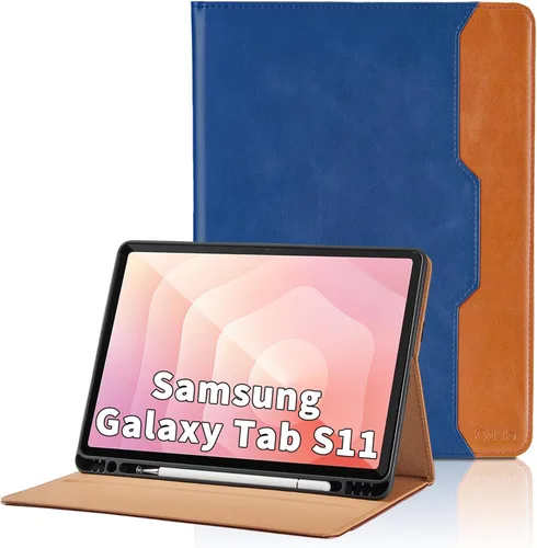 Vista 61 de Funda para Samsung Galaxy Tab A7 de 10,4 pulgadas 2020 (SM-T500/T505/T507) - Funda de piel sintética con función atril y bolsillo, función de Azul
