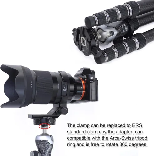 Vista 7 de Adaptador de tornillo convertidor de abrazadera de liberación rápida Arca-Swiss para cámara compatible con cabezal de trípode de la serie Gitzo