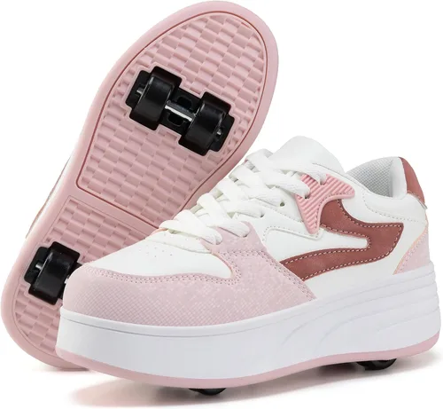 Vista 8 de Zapatillas de patinaje con ruedas desmontables para niños y niñas, calzado deportivo