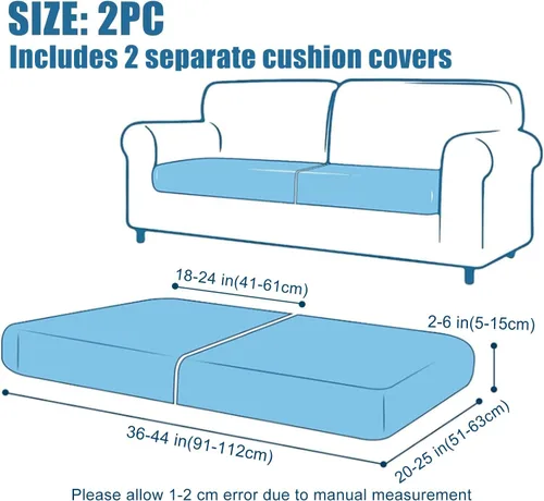 Vista 6 de Smiry - Fundas impermeables para cojines de sofá, fundas de cojín de sofá de jacquard elásticas y gruesas, protector de muebles elástico lavable