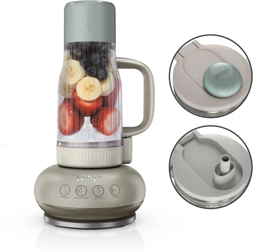 Vista 16 de Ninja Blendboss™ Licuadora personal para batidos y bebidas congeladas Vaso de viaje de 26 onzas con tapa a prueba de fugas, boquilla para beber