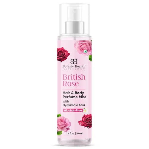 Vista 2 de Botanic Hearth British Rose - Perfume para el cabello y niebla corporal, desodorante para el cabello de larga duración, aroma corporal para mujeres