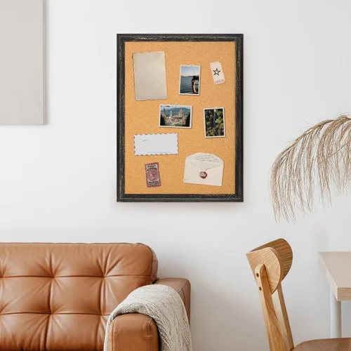 Vista 8 de DOLLAR BOSS Tablero de corcho para oficina de 24 x 18 pulgadas, tableros de corcho para paredes, tablón de anuncios, tablero decorativo para colgar