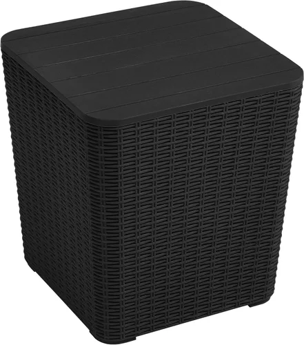 Vista 9 de YITAHOME Mesa auxiliar para exteriores de 11.5 galones con almacenamiento para café, decoración de patio, cojines (negro)