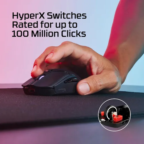 Vista 5 de HyperX Pulsefire Haste 2 Mini - Ratón inalámbrico para juegos para PC compacto y ligero Bluetooth 2.4GHz Negro