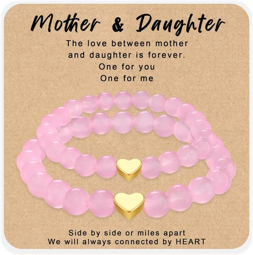 Vista 10 de PEALICIOUS Pulsera de cuerda roja para mujer, pulsera de promesa para él, mamá y yo, joyería de padre e hija para protección como regalo de Navidad