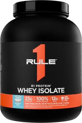 Vista 11 de Rule 1 R1 Proteína aislada de suero – con 0.88 oz de proteína y 0.21 oz de BCAA exclusivamente de fuentes aisladas e hidrolizadas