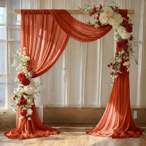 Vista 17 de MDS Paquete de 1 panel de cortina de arco de boda (30 pulgadas de ancho x 20 pies de largo) tela de gasa transparente para boda, ceremonia