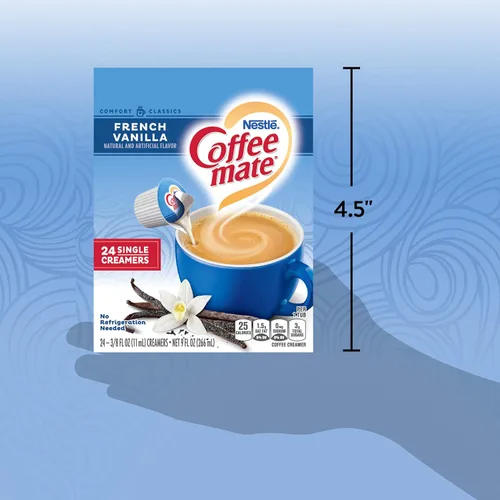 Vista 8 de Coffee-mate Crema para café en envase individual líquida, sabor vainilla francesa, 24 unidades (paquete de 4)