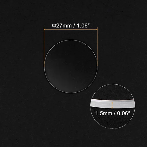 Vista 2 de uxcell Reloj Cristal Zafiro Cristal Lente Redondo Plano 1.063 in Dia. 0.059 in Espesor Transparente