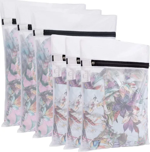 Vista 14 de BAGAIL Bolsas de lavandería de malla para lencería íntima y delicadas, 5 unidades (1XL, 2L, 2M)