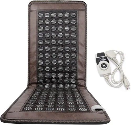 Almohadilla térmica de infrarrojos lejanos para espalda completa, 20 x 59 pulgadas, 138 piedras de turmalina de jade natural, alfombrilla térmica