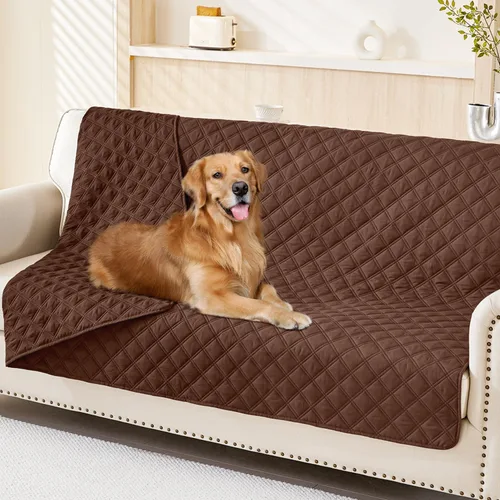 Vista 79 de Smiry Funda impermeable para cama de mascota, suave y lavable, para muebles, cama, sofá, reversible, a cuadros (30 x 53 pulgadas, color beige/beige)