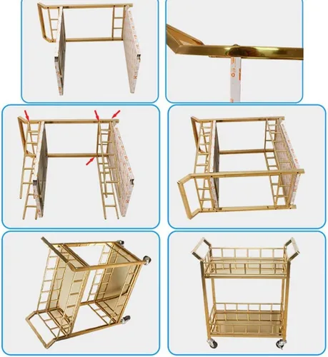 Vista 2 de GAABAA Carrito de compras funcional con caja de almacenamiento, carrito de bebidas para restaurante, carrito de entrega de alimentos, carrito