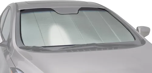 Vista 6 de Intro-Tech Automotive FD-96 - Parasol de parabrisas de ajuste personalizado para modelos Ford F-150, color plateado