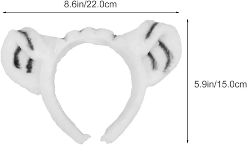 Vista 6 de FRCOLOR Disfraz de tigre, diadema y cola de orejas de tigre, disfraz de animal para cosplay, accesorios de disfraz de Halloween (blanco)