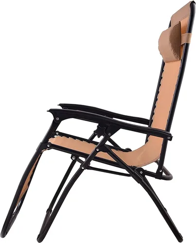 Vista 5 de BTEXPERT Sillas de malla de acero ajustables de gravedad cero para exteriores, patio, reclinable, playa, patio, jardín con bandeja de almohada