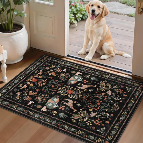 Vista 18 de Alfombras pequeñas de 2x3 pies para entrada, alfombra bohemia verde para baño, pasillo, alfombras de cocina vintage antideslizantes lavables