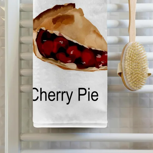 Vista 2 de 3dRose Image of Words Love Smell of Cherry Pie with Cartoon Pie Piece 22x30 Bath Hand Pool Towel