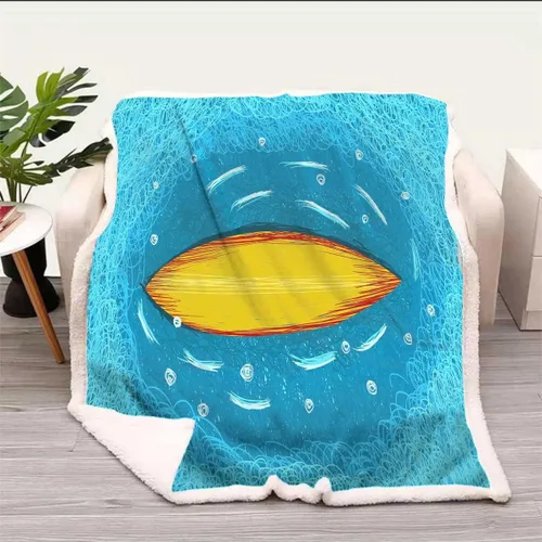 Vista 2 de Illustrator Cobijas Calientes para Invierno - Manta de otoño de microfibra para sofá, cama, sofá, tamaño 47 x 59 pulgadas