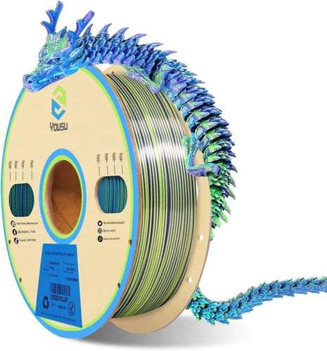 Vista 29 de Yousu Seda de Doble Color Filamento PLA para 3D Impresora Filamento Coextrusión PLA Multicolor Filamento PLA 1.75mm (± 0.03 mm) Compatible