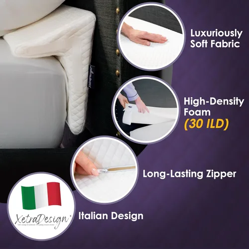 Vista 4 de XetraDesign Almohada de cuña de cama para espacio de cabecero de hasta 7 pulgadas, relleno de hueco triangular para cama, relleno de espacio de cuña