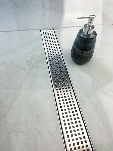 Vista 5 de Neodrain - Drenaje lineal de 32 pulgadas con rejilla extraíble de patrón cuadrado, fabricante profesional de drenaje de piso de ducha rectangular