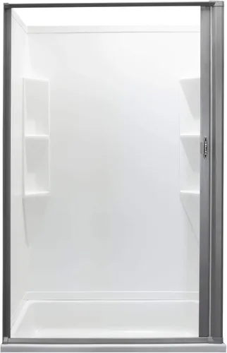 Vista 2 de RecPro - Puerta de ducha retráctil enrollable para RV, de repuesto Malla tejida con vinilo (Platinum, 36" x 65")