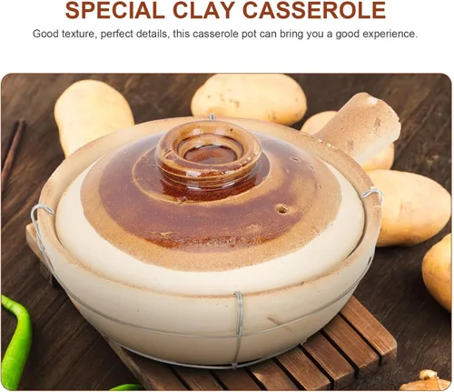 Vista 6 de Veemoon Cacerola de terracota con tapa, olla de arcilla olla de arcilla olla de arcilla cacerola olla de arcilla olla de arcilla china olla