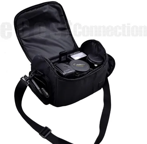 Vista 8 de eCostConnection Bolsa de transporte acolchada para cámara digital grande de lujo para cámaras DSLR Nikon, Sony, Pentax, Olympus Panasonic, Samsung