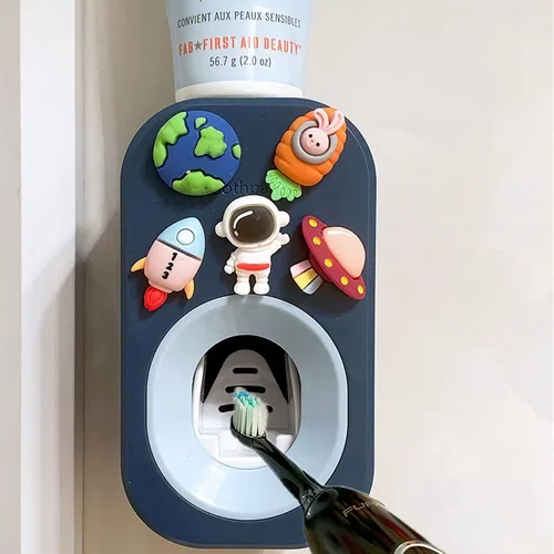 Dispensador automático de pasta de dientes montado en la pared para baño, exprimidor de pasta de dientes para niños y ducha familiar (1 unidad,