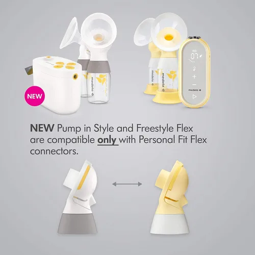 Vista 3 de Medela Conectores de repuesto PersonalFit Flex, 2 por paquete, compatibles con Freestyle Flex y Pump con estilo con extractores de leche MaxFlow