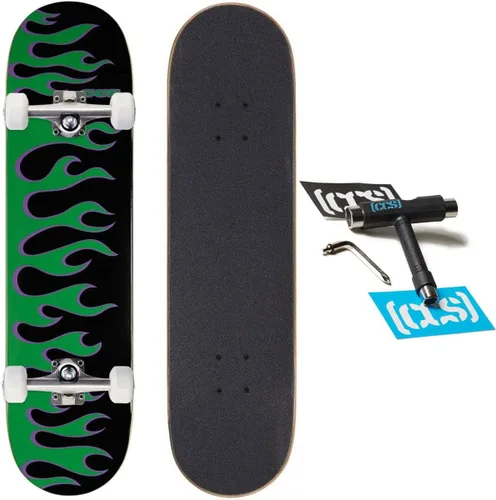 Vista 10 de [CCS] Patineta completa Madera de arce Grado profesional Totalmente montado con herramienta de patinaje y calcomanías Adultos, niños