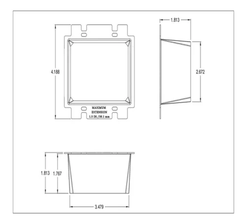 Extensor de caja eléctrica de 2 bandas BE-BE2 extiende la caja eléctrica hasta 1 1/2" empotrada a la pared (1 paquete)