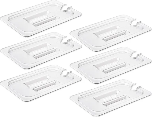 Vista 30 de CURTA Paquete de 6 sartenes NSF para alimentos, tamaño 1/3, 6 pulgadas de profundidad, plástico de policarbonato comercial transparente apto