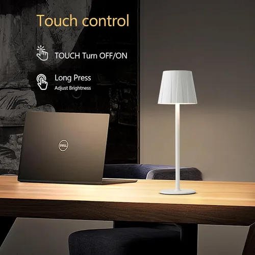 Vista 5 de Lámpara inalámbrica, lámparas de mesa con batería, lámparas portátiles recargables, lámpara táctil regulable de 3000 K, lámparas para exteriores