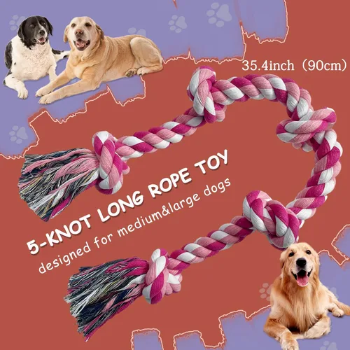 Vista 2 de Lmlpt Juguete de cuerda para perros para masticadores grandes y agresivos, cuerda resistente, juguete para masticar, indestructible, resistente