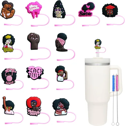 Vista 9 de 6 fundas de popote de mariposa de 0.394 in para copa Stanley, a prueba de polvo, para vasos de 30 y 40 onzas y botellas de agua, accesorios