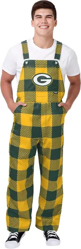 Vista 25 de FOCO NFL mens Nfl Team Logo Plaid Bib Overalls