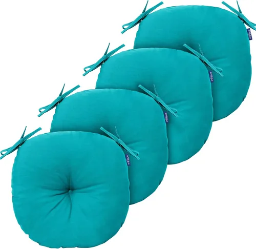 Vista 76 de Cojines de mimbre copetudos de 3 piezas para muebles de patio, cojines de mimbre para sillas de exterior con lazos, cojines de mimbre repelentes al